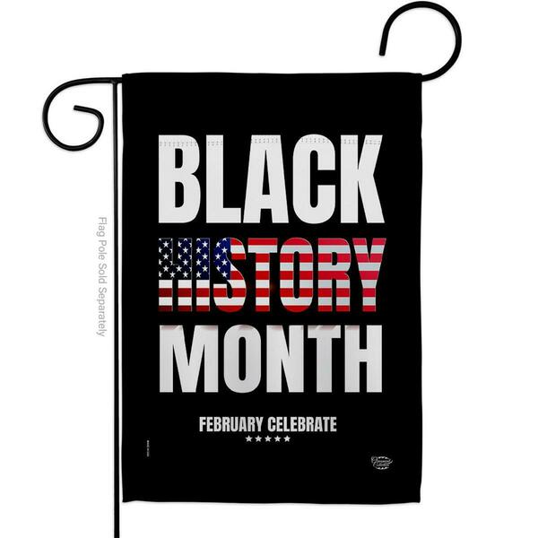 Ornament Collection 13 x 18.5 in. US Black History Month Garden Flag with Support Cause Double-Sided  Vertical Flags OR583596